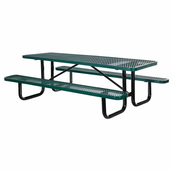 Vestil Metal Rectangle Picnic Table, 72", green PT-MX-3072-GN